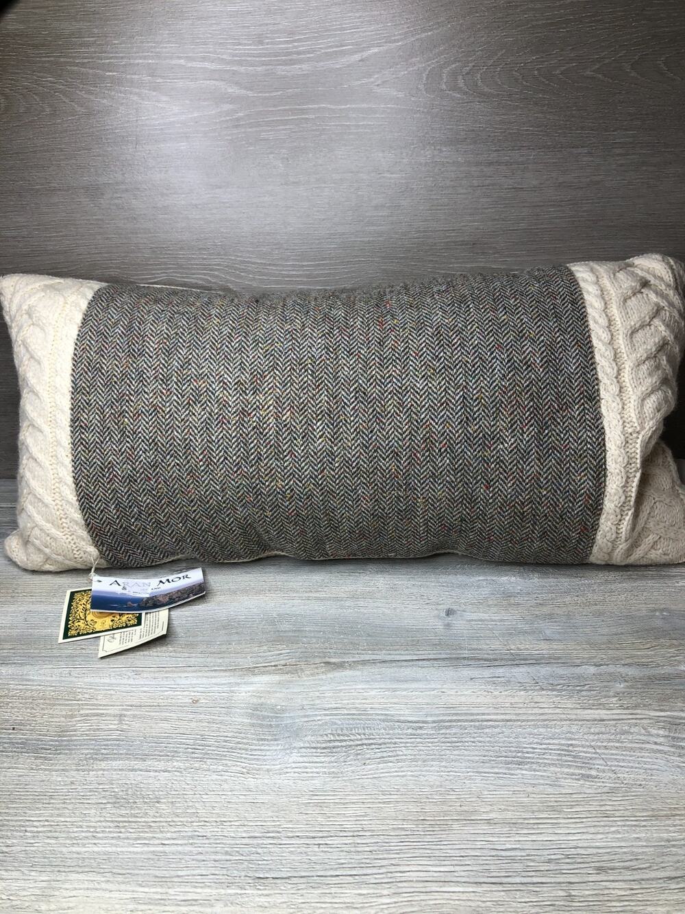 ARAN MÕR Ireland 100% MERINO WOOL Throw Pillow Down Filled